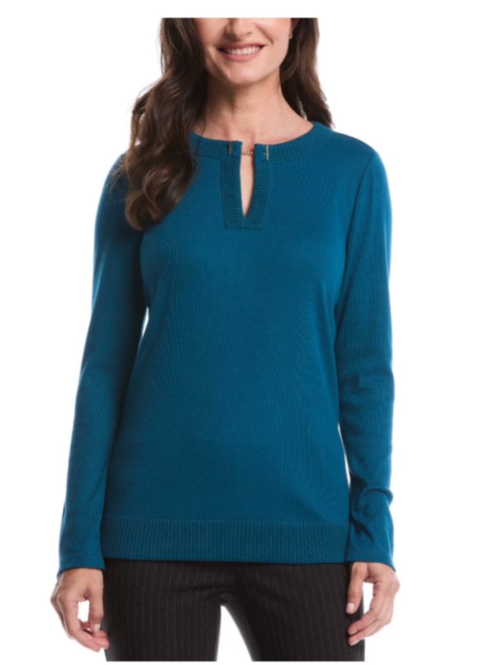 Rafaella Women's Long-Sleeve V-Neck Top